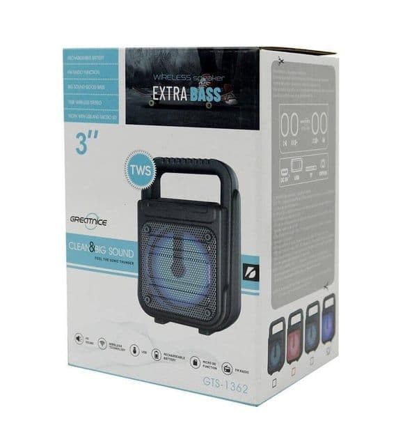 Kablosuz Taşınabilir Ses Bombası Bluetooth Hoparlör GTS