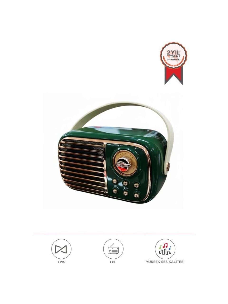 BTS-1956 Yeşil Bluetooth 10W Bass Ses Rgb Işık Efektli Tws USB Tf Kart Mikrofonlu Hoparlör görseli