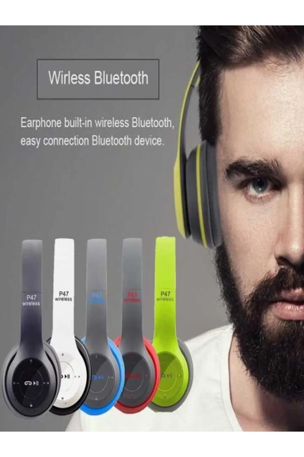 P47 Katlanabilir Bluetooth Kablosuz Kulaklık