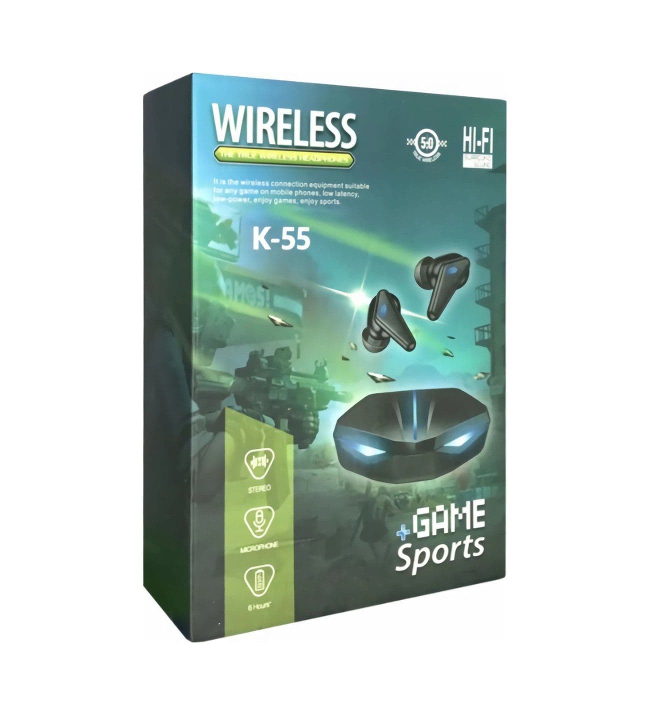 K55 Işıklı Bluetooth 5.3 Kulak İçi Kulaklık Siyah