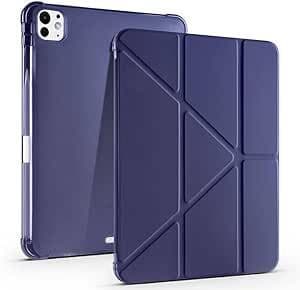 Apple iPad 10.2 (8.Nesil) Kılıf Kalem Bölmeli Tri Folding Smart Standlı Pu Deri Arkası Yumuşak Silikon 360 Tam Koruma Açık