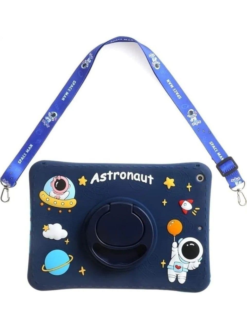 Honor Pad X8A 11 Inç Uyumlu Astronot Çocuk Kılıfı Askılı 360 Dönebilen Standlı Eğlenceli Koruyuc