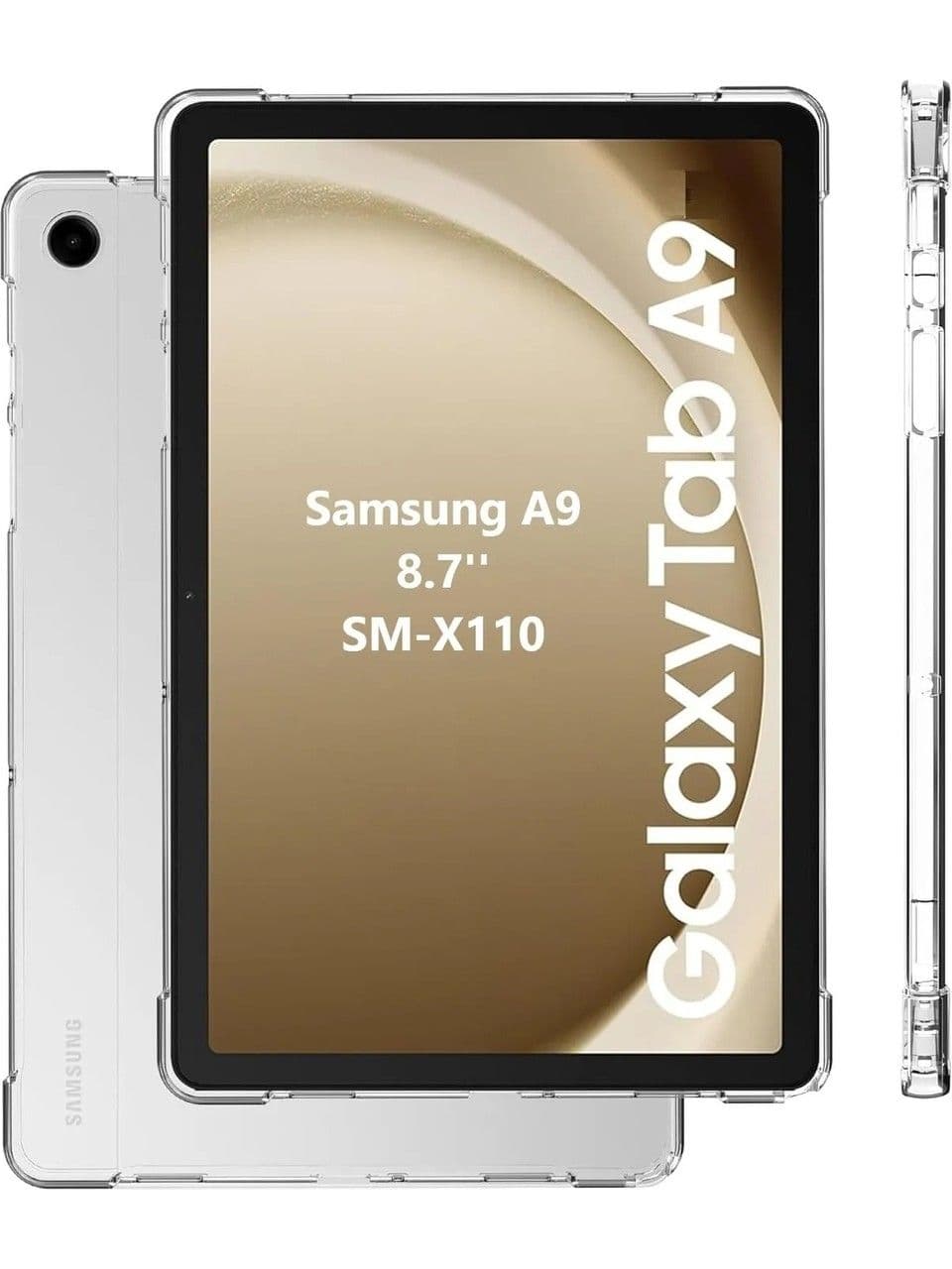 Samsung Galaxy Tab A9 8.7'' Inç Tablet Uyumlu Silikon Kılıf Şeffaf Köşe Korumalı SM-X110