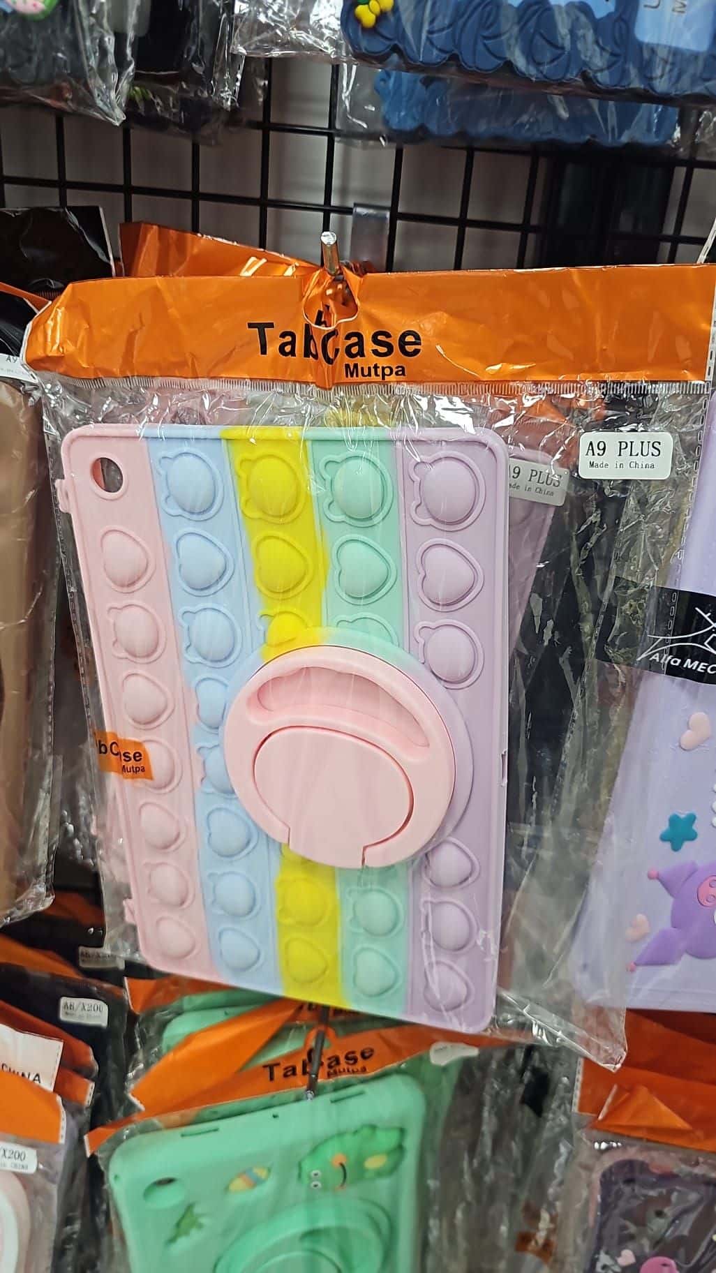 Samsung Galaxy A9 Plus Kılıf Popit Standlı Askılı Renkli Gökkuşağı Kapak görseli