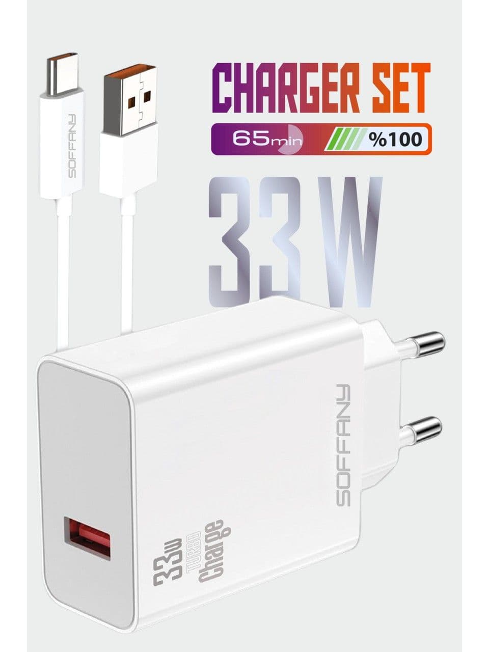 Soffany SY-033 33W TURBO USB-C Şarj & Data Kablosu