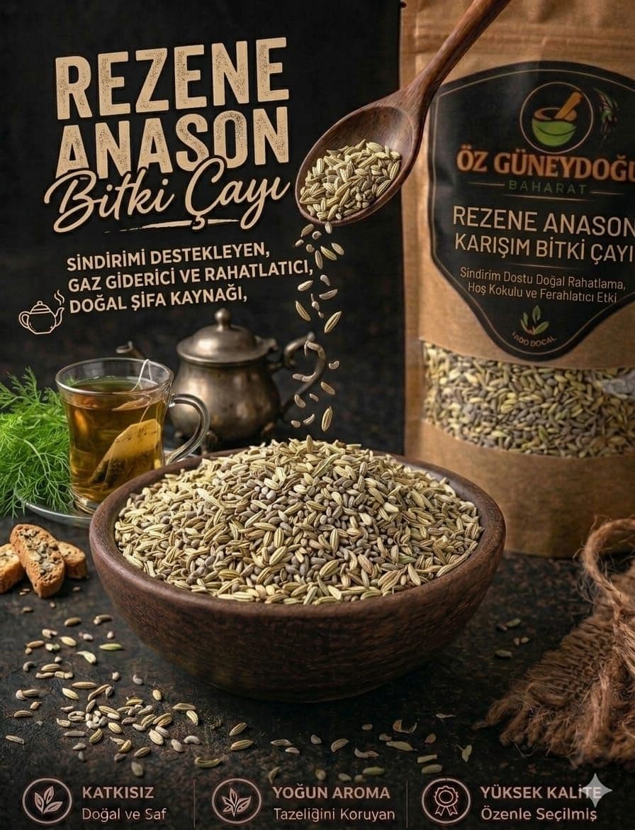 Rezene Anason 1 KG | %100 Doğal, Taze ve Katkısız (Sindirim Dostu Bitkisel Çay)