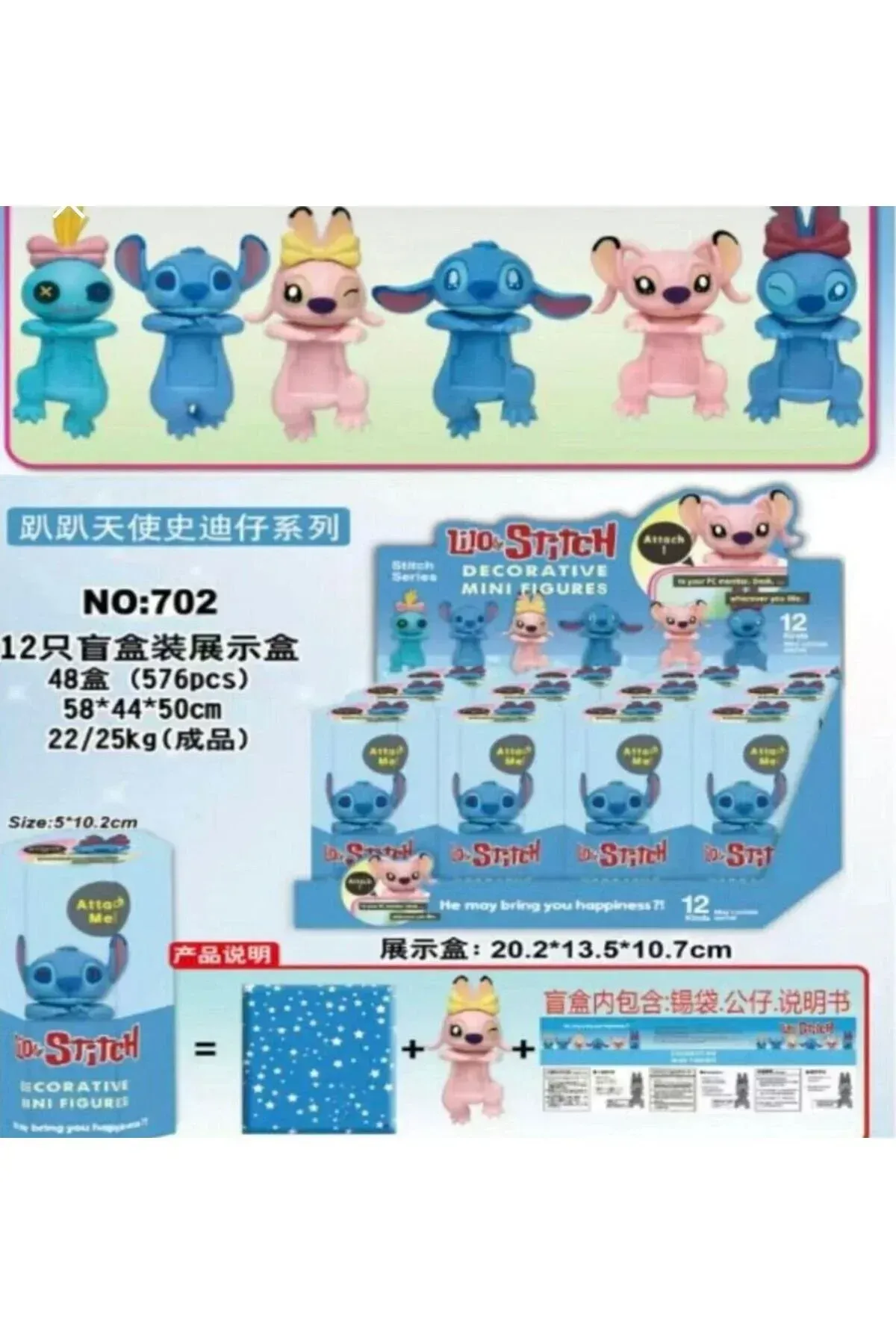 Lilo Stitch Sonny Angel Mini Figür Yapışkanlı Telefon Tablet Laptop Aksesuarı