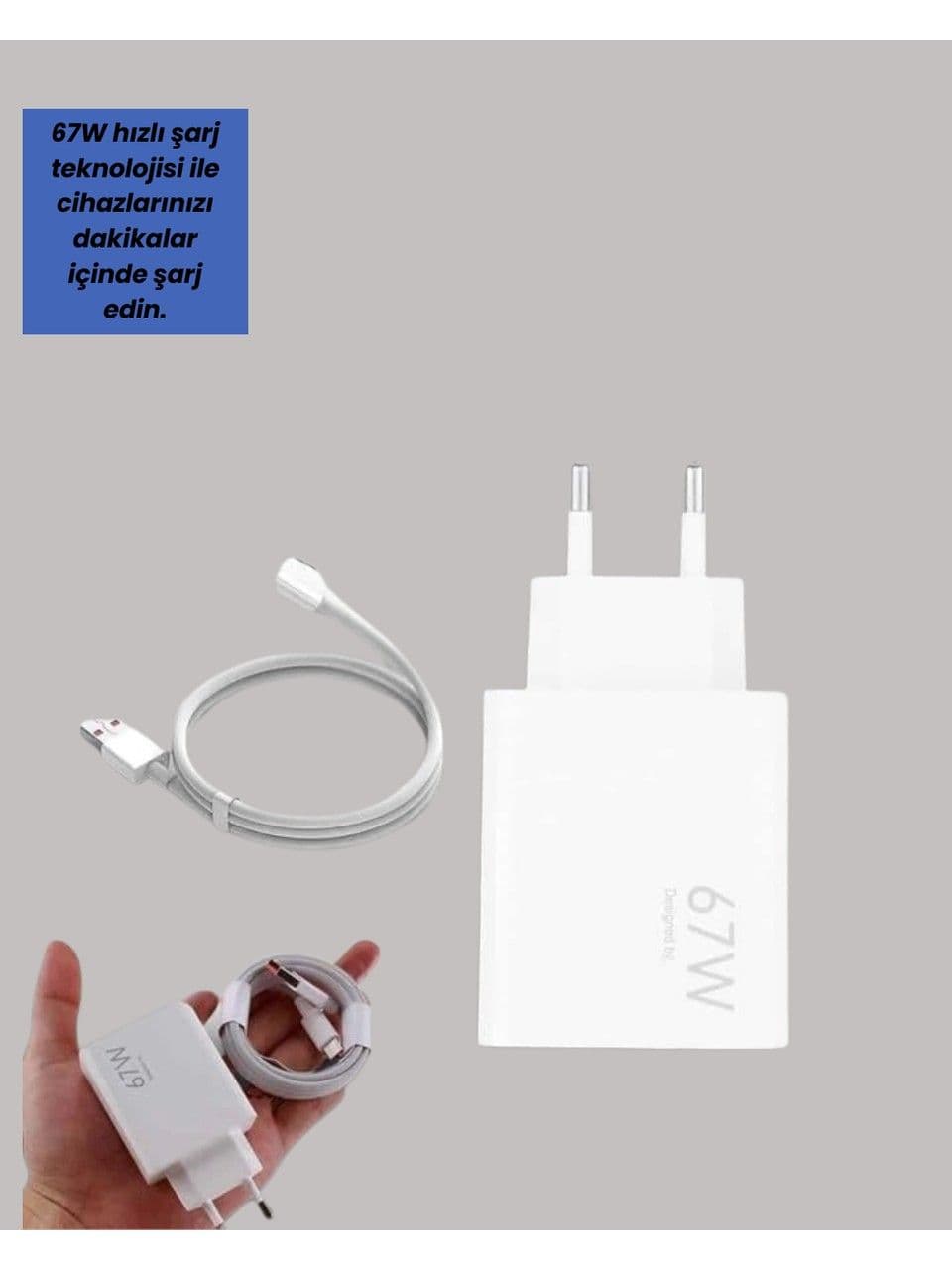 67W Hızlı Şarj Cihazı Yüksek Isı Dayanımlı Type-C Set