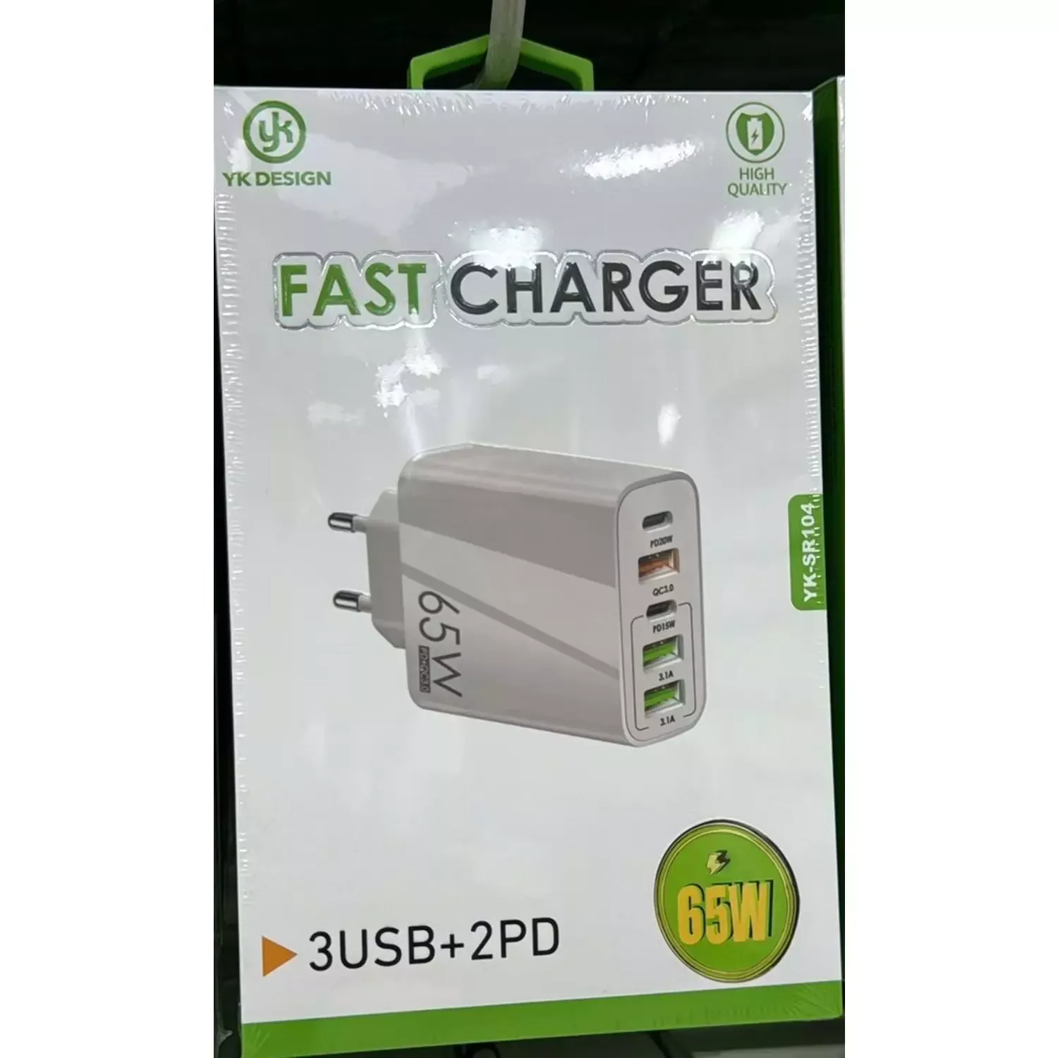 Yk Desıgn YK-SR104 65W PD/USB 5 Çıkışlı Şarj Başlığı görseli