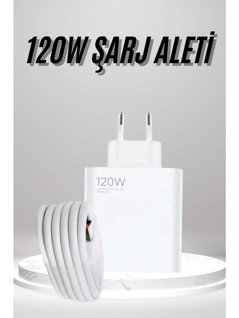 Type C Yüksek Hızlı Şarj Aleti Beyaz 120W Uzun Ömürlü