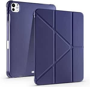 Apple iPad 10.2 (8.Nesil) Kılıf Kalem Bölmeli Tri Folding Smart Standlı Pu Deri Arkası Yumuşak Silikon 360 Tam Koruma Açık